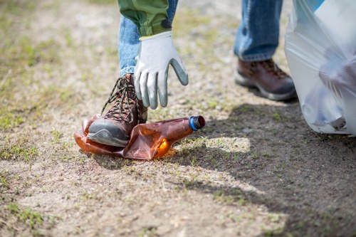 Professional waste removal team handling recyclable materials